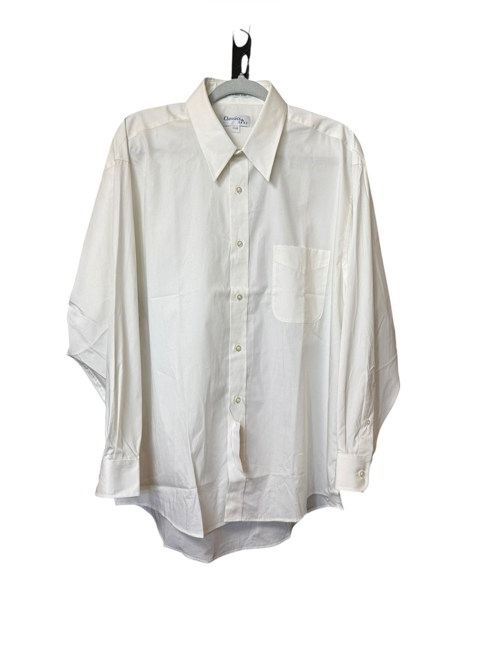 Vintage Classics by Enro White 100% Cotton Dress Shirt 17-33 Made in Hong Kong - Picture 2 of 9